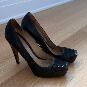 L.A.M.B. Black Studded Heels